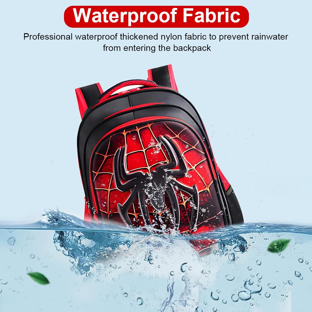 PALAY School Kids Backpack 3D Cartoon Spider Print Hard Shell Backpack Lightweight School Backpack Padded Shoulder Strap And Lift Handle Waterproof School Backpack School Gift for Kids 6-10 Years Old PALAY School Kids Backpack 3D Cartoon Spider Print Hard Shell Backpack Lightweight School Backpack Padded Shoulder Strap And Lift Handle Waterproof School Backpack School Gift for Kids 6-10 Years Old